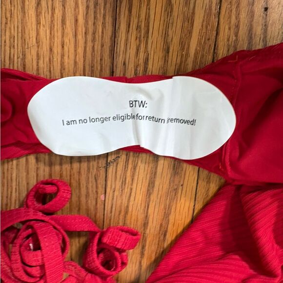 Andie String Bikini Set Ribbed Flame Red size XL NWT/NWOT - Picture 6 of 8